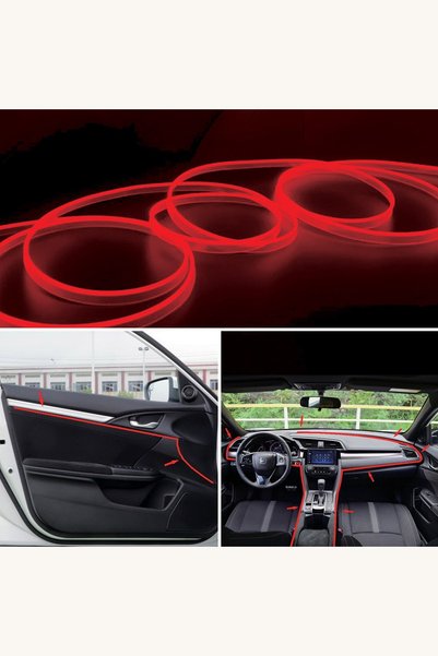 Comerivo Bandă LED neon roșie cu USB, 2 m, flexibilă, pentru decorarea interi...