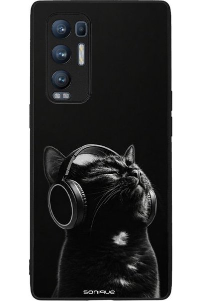 Sonique Ανδρική Έκδοση Θήκης για Oppo Find X3 Neo 5G Audio Kitten - Μαύρο