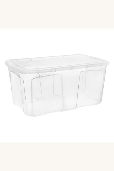 Comerivo Cutie transparentă pentru depozitare cu capac și mânere, pentru dula...