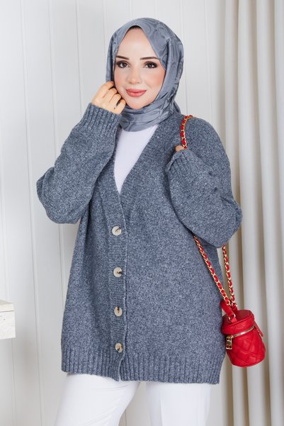 Pamuk Butik سترة نسائية محبوكة بنمط مربع