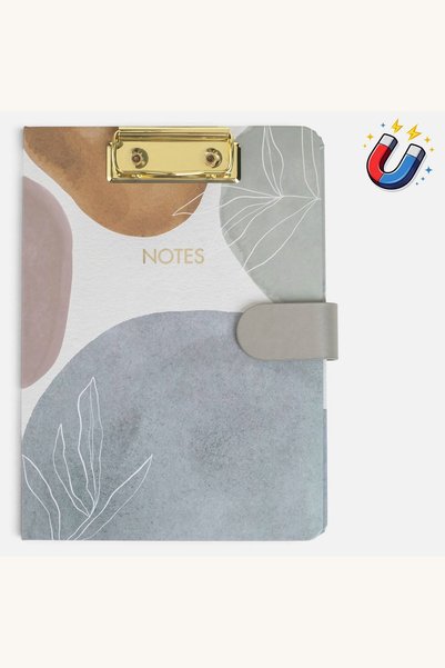 Comerivo Caiet de notite A5 cu inchidere magnetica si clema aurie - 80 file