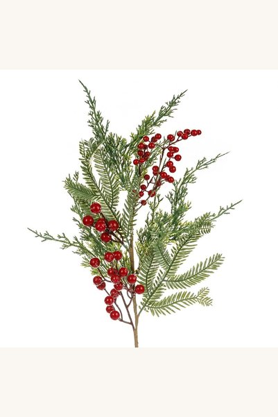 Comerivo Decoratiune Brad Craciun cu Fructe Rosii, 71cm - Ambientare Festiva