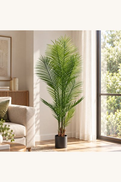 Comerivo Palmier artificial 170cm in ghiveci decorativ - planta pentru podea