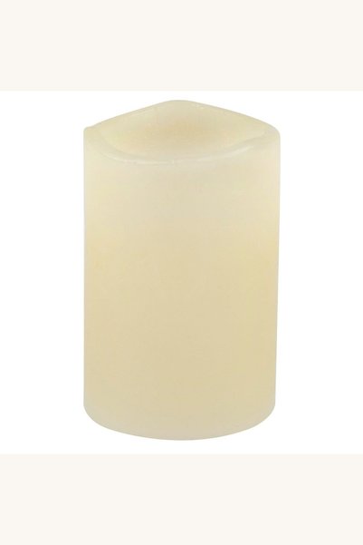 Comerivo Lumanare LED ecru cu baterie inclusa, flacara alba calda, 5x7.5cm, c...