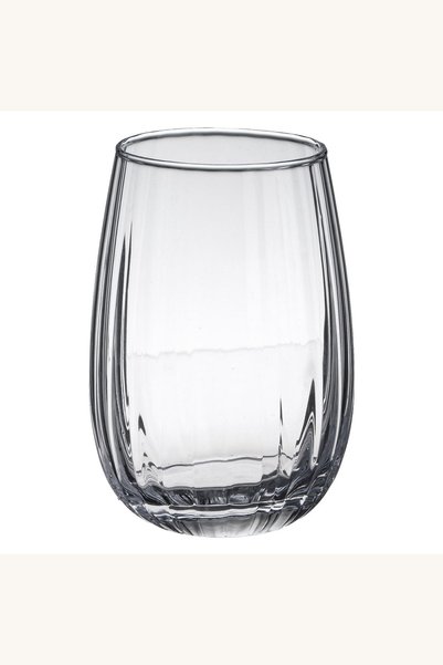 Comerivo Pahar transparent cu dungi reliefate 380ml - design Bubble pentru ap...