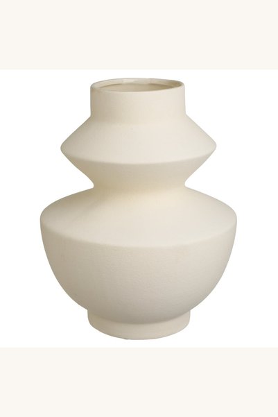 Comerivo Vaza decorativa ceramica crem cu texturi naturale 22x29cm