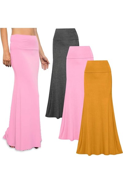 FREECOTON Free to Live 3 Pack Long Skirts for Women Fall Stretchy Flowy Maxi ...