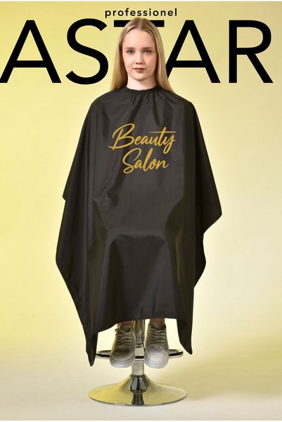 ayobi Astar Penuar Kuaför Berber Traş Saç Kesim Önlüğü Örtüsü Penuar Kuaför Siyah Baskısız Penuar Siyah Beauty Salon