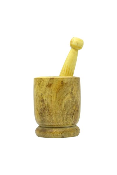 3D Garaj Ankara RAJ WOODEN MORTAR AND PESTLE SET, 12 CM, WOODEN, WMO003, Garl...
