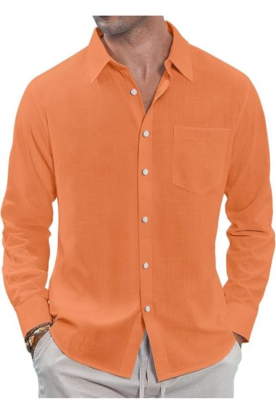J.VER mens Mmcx-linen Shirt Button Down Shirt