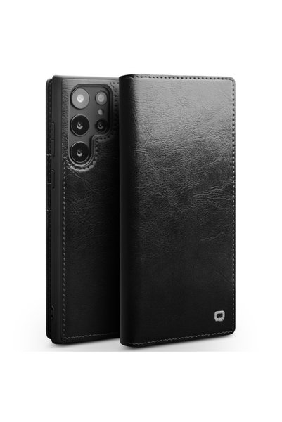 QIALINO Husă tip carte pentru Samsung Galaxy S22 Ultra 5G, portofel din piele...