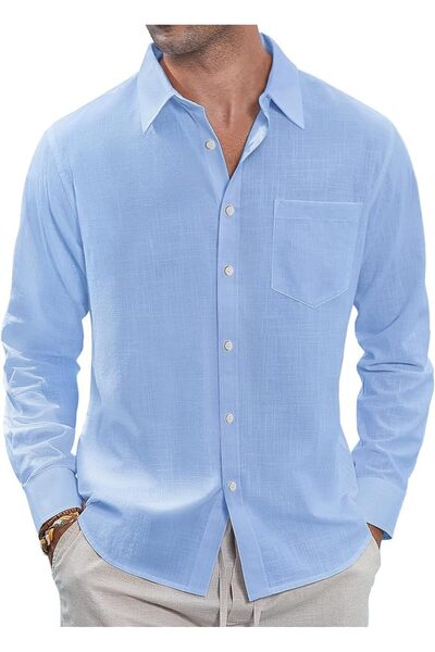 J.VER mens Mmcx-linen Shirt Button Down Shirt