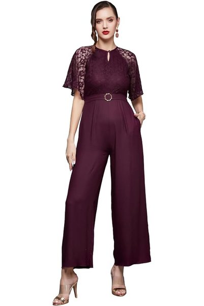MISS OLIVE بدلة نسائية بدون أكمام ذات ياقة على شكل V بلون النبيذ وتصميم ملفوف...