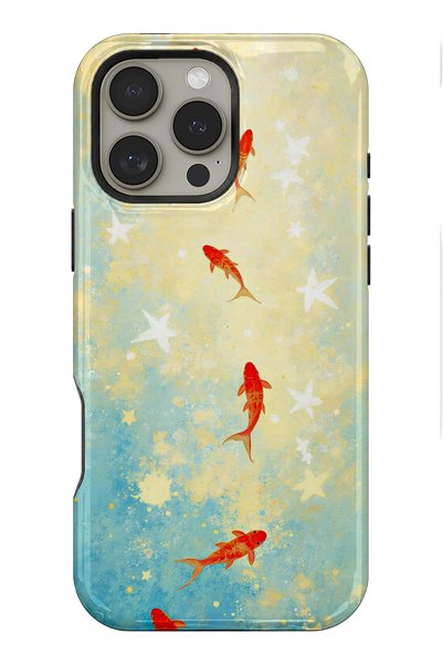 EDELFU متوافق مع iPhone 15 PRO MAX - تصميم أسماك الكوي، غطاء مزدوج الطبقات، غ...