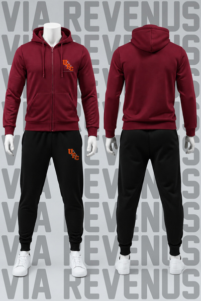 Vordevia Ultimate Fighting Printed Zippered Hooded Tracksuit Set