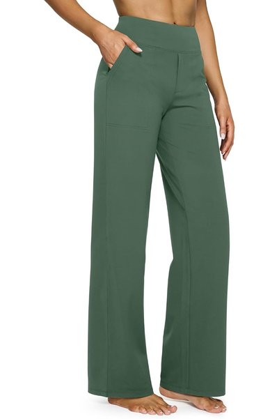 G4Free Yoga Pants with Pockets Wide Leg Trousers for Women High Waist Stretch...