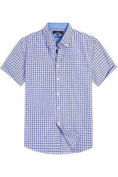 Alimens & Gentle mens Plaid Short Sleeve Shirt Button Down Shirt (pack of 1)