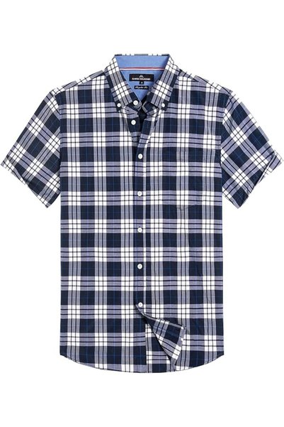 Alimens & Gentle mens Plaid Short Sleeve Shirt Button Down Shirt (pack of 1)