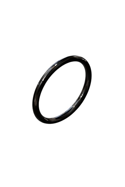 NIRE Μαύρο piercing κρίκος minimal γυαλιστερό SS260 - 1.2cm