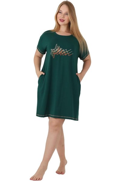 ZECOTEX Women's Cotton Night Dress | Embroidered Short Sleeve Sleepwear & Nig...