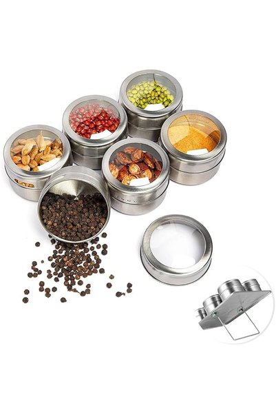 HASTHIP ® 6Pcs Stainless Steel Spice Box for Kitchen, Masala Box Masala Conta...