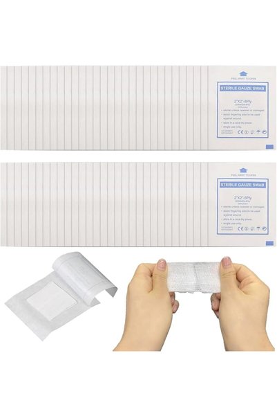 NALACAL 60-Piece Sterile Gauze Swabs Pack: Non-Stick Cotton Dressing Pads for...