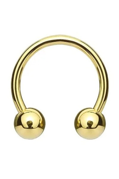 NIRE Septum με μπίλιες χρυσό – κλασικό piercing με minimal στυλ SS0084 - 1.5cm