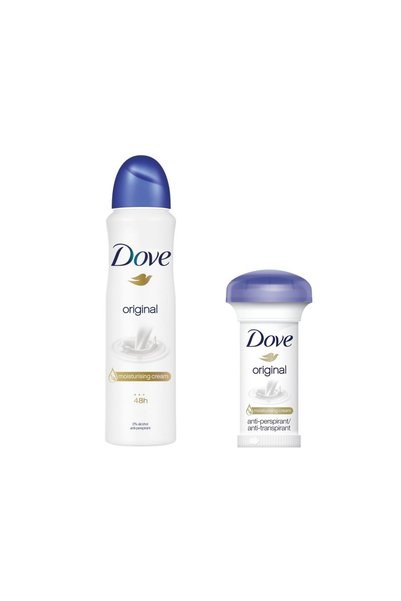 Dove Set Original: Deodorant Stick Cremă 50 ml + Deodorant Spray 150 ml