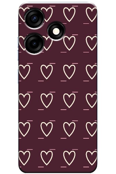 Zebana Tecno Spark 10 4g Line Heart Burgundy (Burgundy)