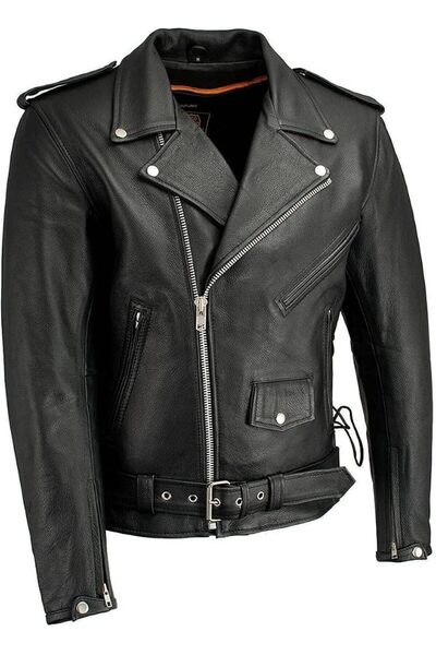 Milwaukee Elec Tool Milwaukee Leather Men's Classic Police Style M/C Jacket -...