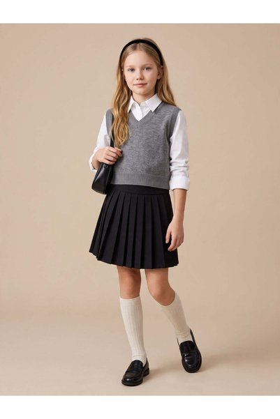 Zekids Κοριτσίστικη πλισέ μπροστινή σορτς φούστα