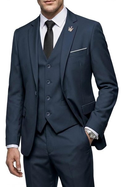 GENERAL MY'S Men's 3 Piece Slim Fit Suit, One Button Jacket Blazer Vest Pants...