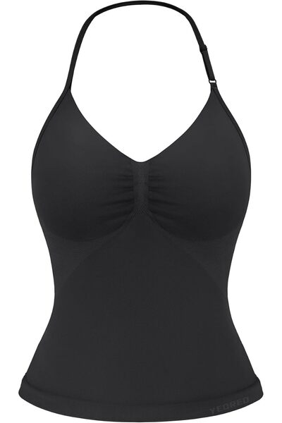 GENERAL YEOREO SoftHue Impact Longline Strappy Top Women's Halter Workout Tan...