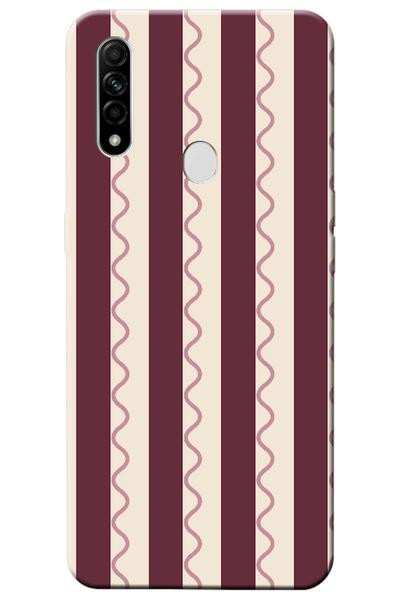 Zebana Oppo A31 Wave Stripe Burgonya (أحمر كلاريت)