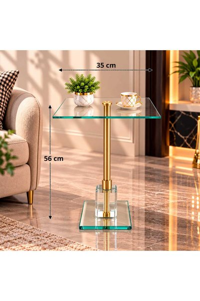 Generic Modern Design Square Glass Service Table Side Table