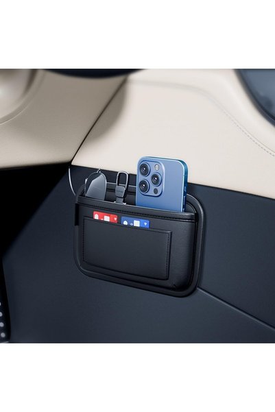 TERRIFI Boutique Leather Car Storage Bag, Universal Mobile Phone Side Paste T...