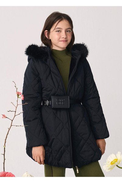 MAYORAL Abel&Lula Warm Lined Winter Coat with Fur Collar for Girls_Mnvs5814