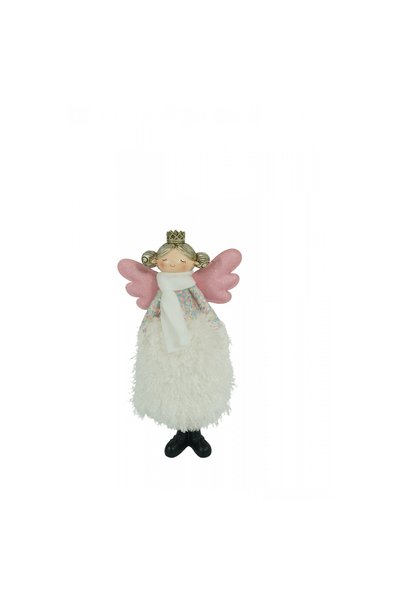 Generic Brand Christmas angel ornament, white, textile, 37 cm