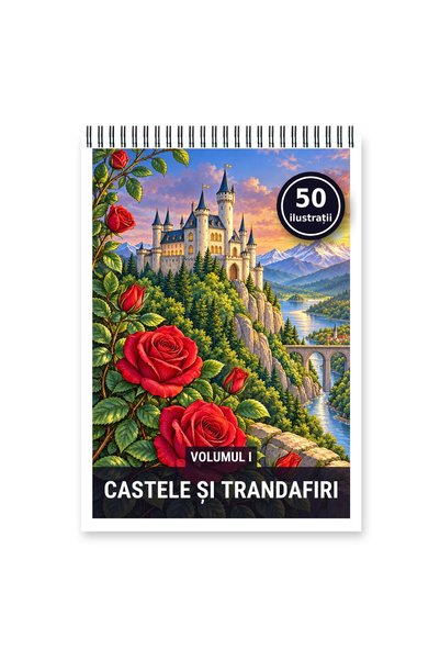 Legendary Gifts Carte de colorat, 50 de ilustrații Castele si Trandafiri - Vo...