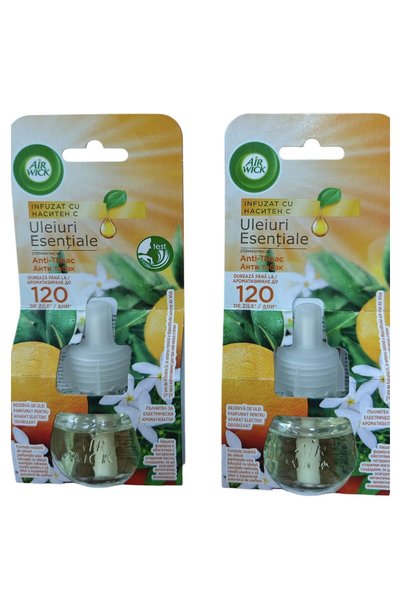 Air Wick Set de 2 rezerve pentru odorizant electric de cameră, Anti-tutun, 19ml