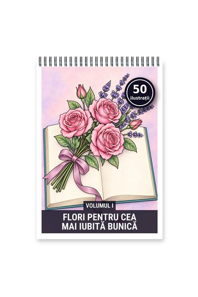 Legendary Gifts Carte de colorat, 50 de ilustrații Flori pentru cea mai iubit...