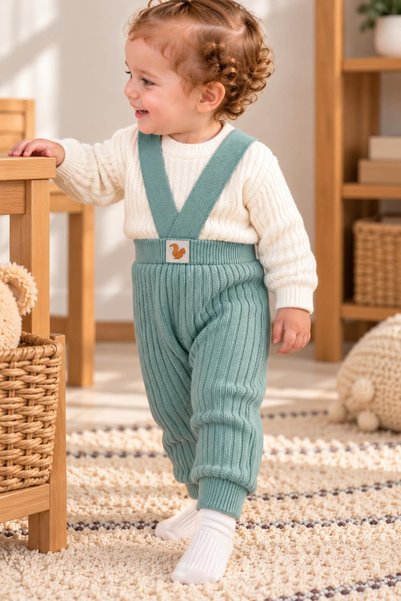 BEBEĞİME ÇORAP Salopet Triko Leggings with Straps Triko Leggings