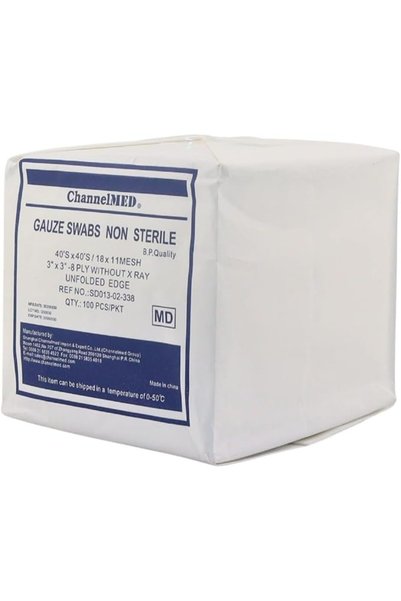 Channel Craft Gauze Swabs 100-Pieces, 7.5 cm × 7.5 cm Size