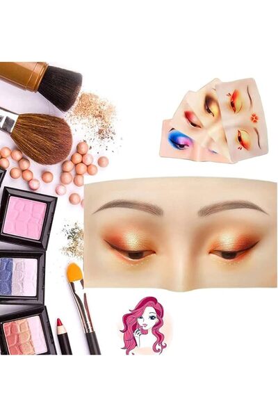 EXCEFORE Makeup Practice Board 3D Realistic Pad Eyes Eyelash Makeup Practice ...
