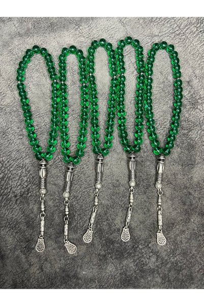 Mos Tespih 5 Pieces of Glass Beads Natural Stone High-Quality Prayer Beads