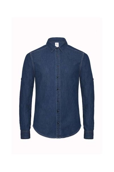 BC Cămașă bărbați denim 100% bumbac, guler cut-away, croială dreaptă, B&C - B...