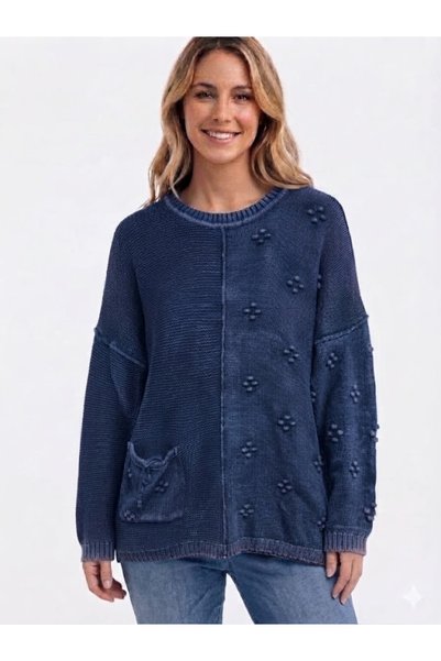 AYASOFYA OTANTIK Women's Oversized Casual 100% Cotton Knitwear Sweater Blouse...