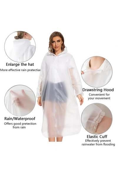X SPRING Card Raincoat, 5PCS Transparent Raincoat for Adults, Portable Compre...