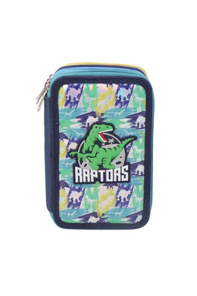 S COOL Penar neechipat cu 3 fermoare S-COOL SC3177, Motiv raptors, Albastru