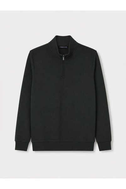 LC Waikiki Peak New Season Green Stand Collar Men's Thick Sweatshirt